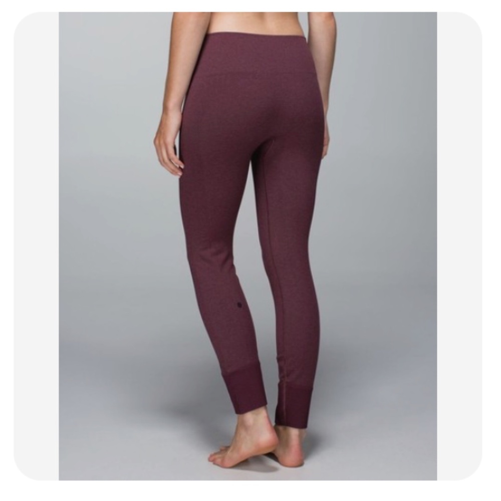 Lululemon Ebb to the Street Pant Size 6 FAIR in Heathered Black Cherry Burgundy
